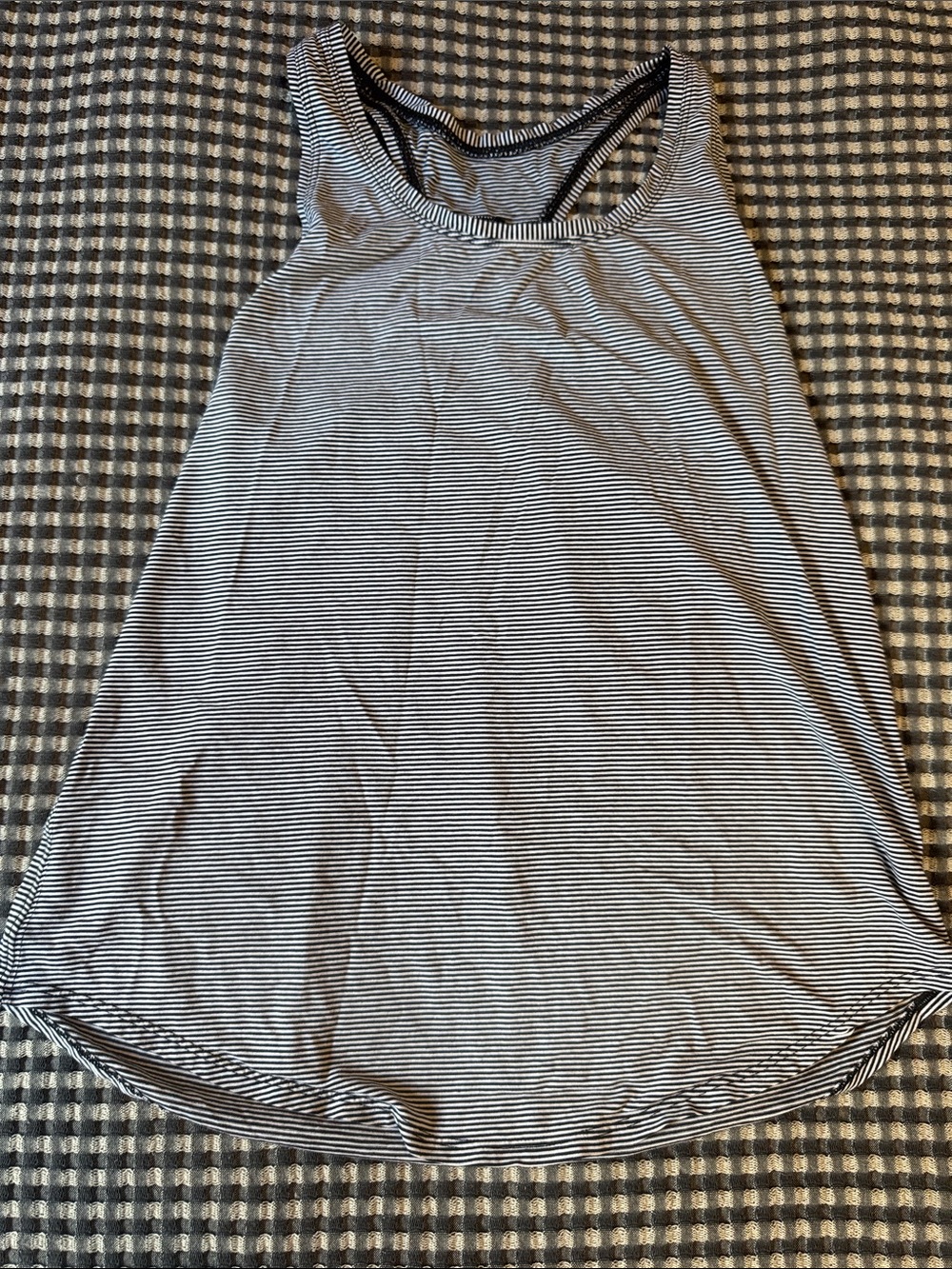 lululemon athletica Black and White Striped Racerback Tank